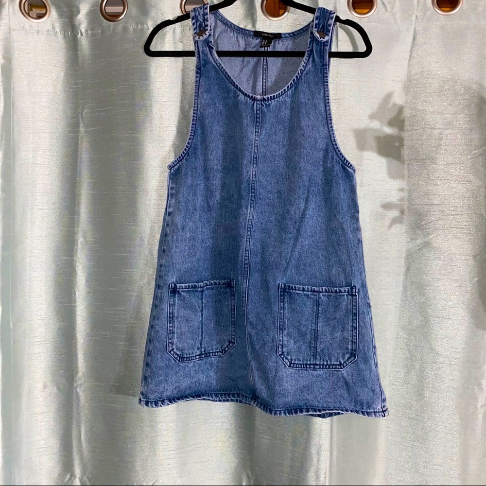 denim overall dress!!